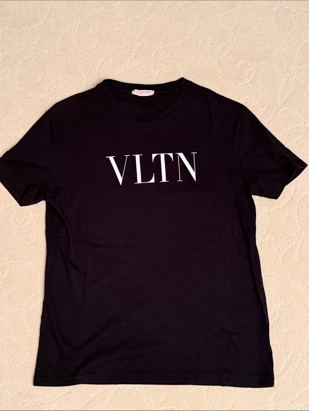 Valentino Black Logo Crewneck T-Shirt for Men used